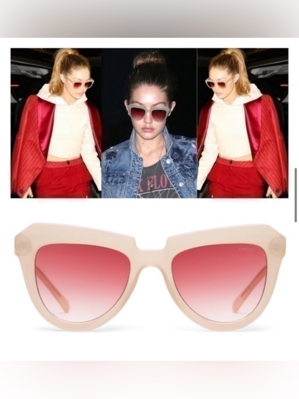 KOMONO sunglasses NEW Stella Clear blush cat eye